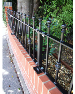 Narrow railing post shown with Regent style railing